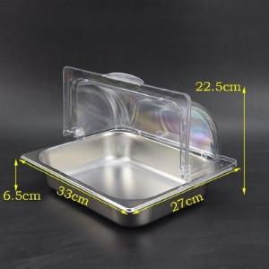 Nắp nhựa hình chữ nhật đậy khay thức ăn buffet giá tốt tại HCM - Nắp nhựa trong suốt mở 1/2 đậy khay đựng thực phẩm tại Bình Thạnh