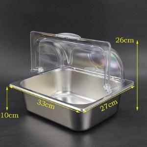 Nắp nhựa hình chữ nhật đậy khay thức ăn buffet giá tốt tại HCM - Nắp nhựa trong suốt mở 1/2 đậy khay đựng thực phẩm tại Bình Thạnh