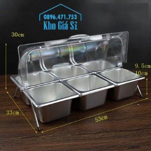 Khay đựng thức ăn trang trí tiệc buffet, đựng bánh ngọt có nắp đậy bằng nhựa mica trong suốt - Phú quốc