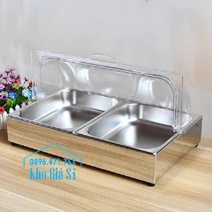 Nắp nhựa mica mở 180 độ đậy thức ăn - Nắp nhựa mica trong suốt mở 1/2 đậy khay buffet tại HCM