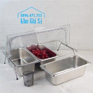 Nắp nhựa mica mở 180 độ đậy thức ăn - Nắp nhựa mica trong suốt mở 1/2 đậy khay buffet tại HCM