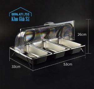 Nắp nhựa mica mở 180 độ đậy thức ăn - Nắp nhựa mica trong suốt mở 1/2 đậy khay buffet tại HCM