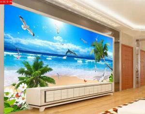Tranh bờ biển - tranh gạch 3d bờ biển - 654L
