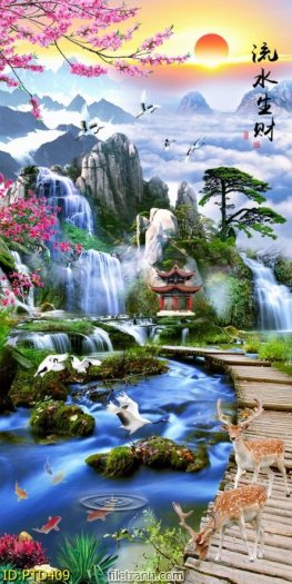 Tranh gạch 3d ốp tường cầu thang - 876C