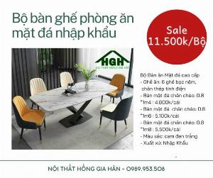 Bộ bàn ăn mặt đá nhập khẩu Tp.HCM Hồng Gia Hân MS007