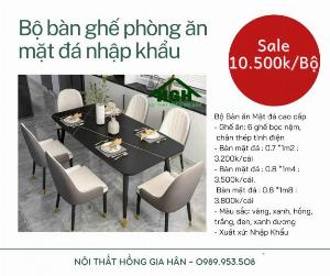 Bộ bàn ăn mặt đá nhập khẩu Tp.HCM Hồng Gia Hân MS010