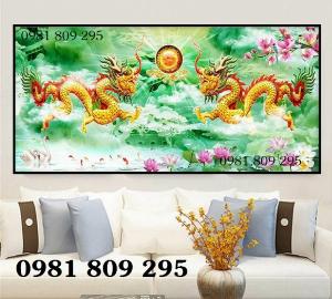 Gạch tranh 3d ốp tường ban thờ con rồng
