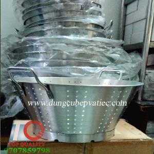 Rổ inox 304 dày đa năng có đế, quai bưng
