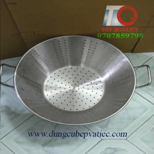 Rổ inox 304 dày đa năng có đế, quai bưng