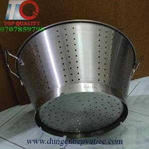 Rổ inox 304 dày đa năng có đế, quai bưng