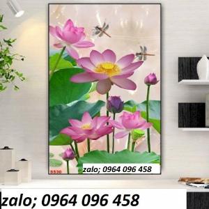 Tranh 3d hoa sen - tranh gạch 3d hoa sen - HFD3