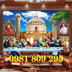 Bức tranh công giáo 12 tông đồ - gạch tranh 3d bữa tiệc ly