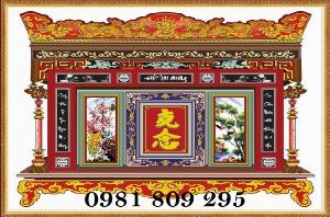 Gạch tranh ốp phòng thờ câu đối GG8866