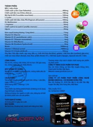 Viên uống DHT Blocker Good Hair Chống DHT - Mọc tóc - Giảm nhờn da đầu