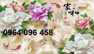 Tranh 3d cá chép - tranh gạch 3d cá chép - HFD3