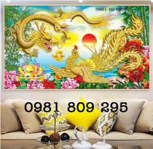 Tranh gạch men 3d rồng phụng H08465