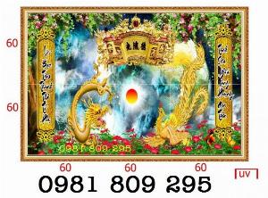 Tranh gạch men 3d rồng phụng H08465