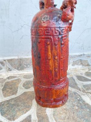 Tượng đạt ma thiền chuông gỗ trắc cao 38 cm