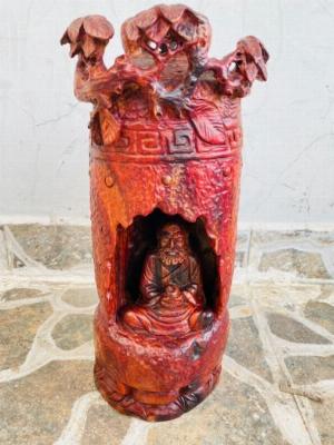 Tượng đạt ma thiền chuông gỗ trắc cao 38 cm
