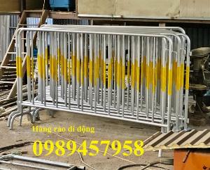 Hàng rào di động inox304, hàng rào di động sơn phản quang có sẵn
