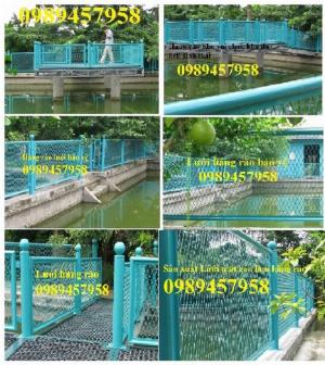 Lưới hàng rào mắt cáo, lưới hàng rào hình thoi trang trí, Hàng rào mắt cáo sơn tĩnh điện