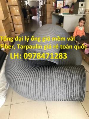 Ống gió mềm vải Tarpaulin, vải Fiber không bọc bảo ôn phi 250, phi 300mm giá rẻ toàn quốc.
