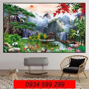 Tranh gạch 3D ốp tường nhà - tranh gạch men 3D phong cảnh