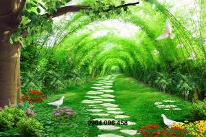 Tranh 3d - gạch tranh 3d ốp tường phong cảnh - JHFF4