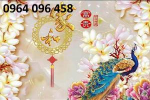 Tranh chim công 3d - tranh gạch 3d chim công - FDS2