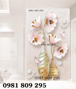 Tranh gạch men bình hoa ốp tường GH555