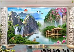 Tranh 3d cảnh đồng quê - tranh gạch 3d - PYTR4
