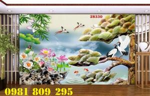 Tranh chim hạc 3d - tranh gạch 3d chim hạc