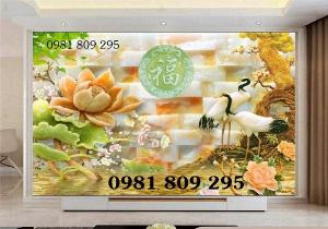 Tranh chim hạc 3d - tranh gạch 3d chim hạc