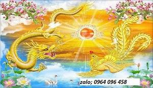Tranh rồng phượng 3d - tranh gạch 3d rồng phượng - I092