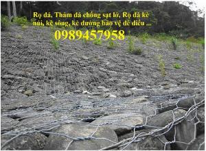 Báo giá Rọ thép kè đường, Rọ thép kè sông, Rọ đá mạ kẽm viền khung phi 10