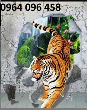 Tranh con hổ 3d - tranh gạch 3d con hổ - HFG4