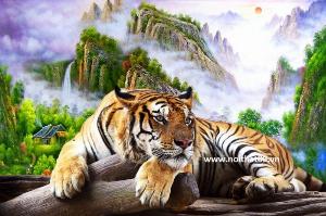 Tranh con hổ 3d - tranh gạch 3d con hổ - HFG4