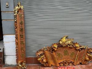 Cuốn Thư Câu Đối Phượng Hoá Gỗ Gụ