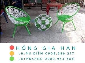 Bàn ghế mây nhựa thư giãn Papasan Tp.HCM Hồng Gia Hân PS004