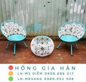 Bàn ghế mây nhựa thư giãn Papasan Tp.HCM Hồng Gia Hân PS005