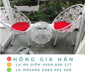 Bàn ghế mây nhựa thư giãn Papasan Tp.HCM Hồng Gia Hân PS006