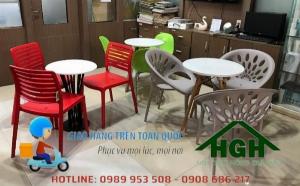 Xả kho bàn ghế cafe nhiều màu Tp.HCM Hồng Gia Hân NH013