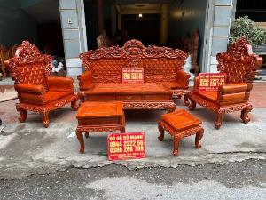 Bộ Bàn Ghế Hoàng Gia Hương Đá Đục Trám Chân 12 Hàng víp