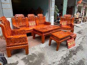 Bộ bàn ghế như ý voi tay đặc gỗ gõ đỏ