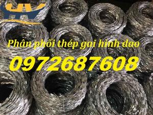Chuyên sỉ, lẻ dây thép gai hình dao mạ kẽm, dây gai tôn bùng nhùng giá rẻ