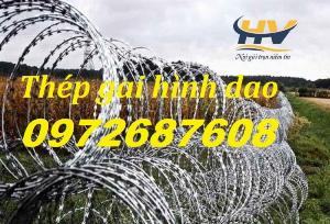 Chuyên sỉ, lẻ dây thép gai hình dao mạ kẽm, dây gai tôn bùng nhùng giá rẻ