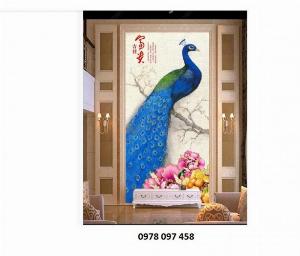 Gạch men họa tiết chim công