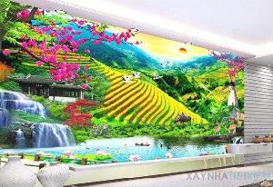Tranh gạch 3d ruộng bậc thang 654SB