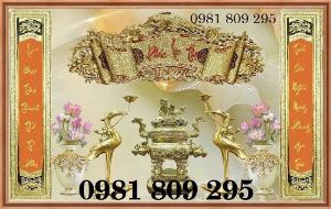 Tranh gạch ốp tường bàn thờ câu đối HDG7