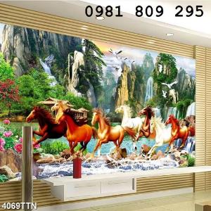 Tranh gạch bát mã truy phong HGSF6